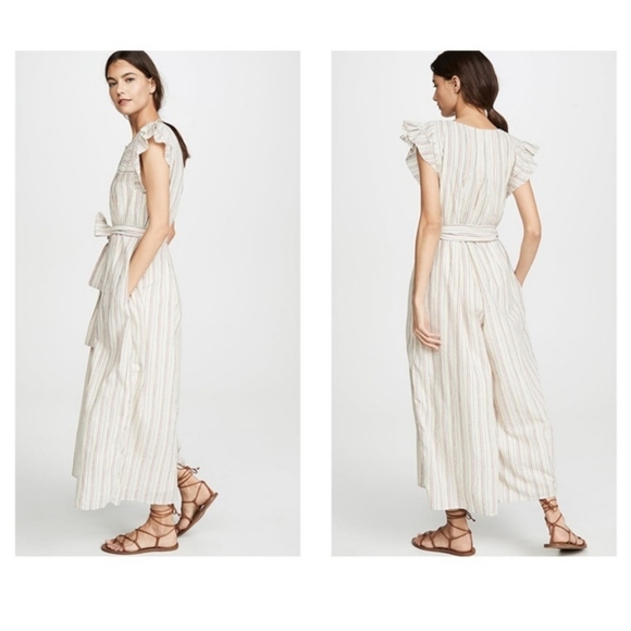 A Piece Apart Oaxaca Multicolor Stripe and Cream Jumpsuit Size 4 with flaws - Picture 3 of 13